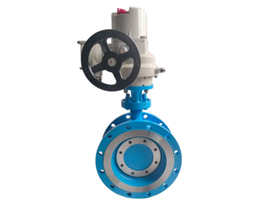 Motorized Triple offset Double Flange Butterfly Valve