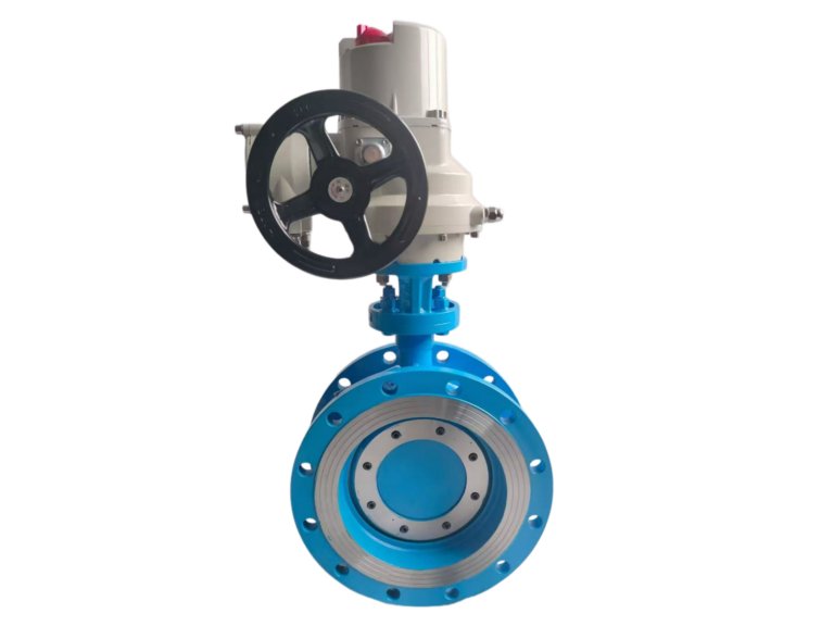 Motorized Triple offset Double Flange Butterfly Valve