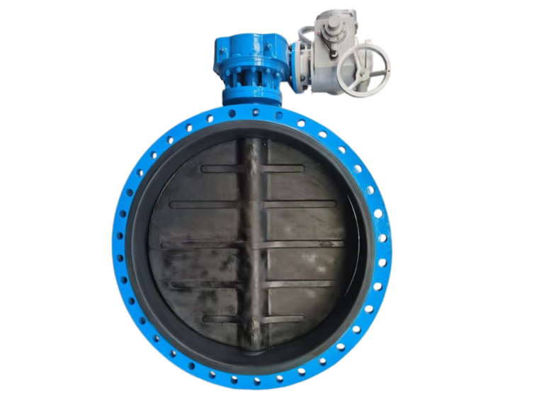 EPDM fully internal lined double flange butterfly valve1